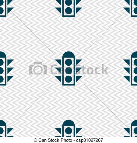 450x470 Traffic Light Signal Icon Sign. Seamless Abstract Background With