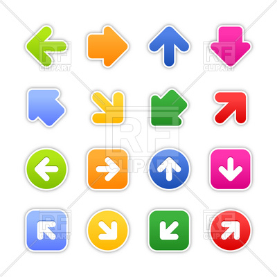 400x400 Arrow Stickers In Different Shapes Vector Image Vector Artwork