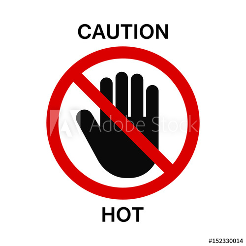 500x500 No Touch Sign, Vector Caution Sign With Hand Palm.
