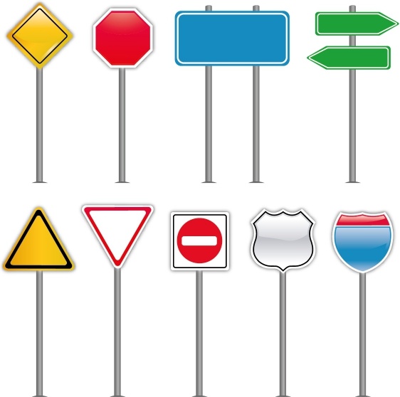 562x558 Set Of Road Signs Free Vector In Adobe Illustrator Ai ( .ai