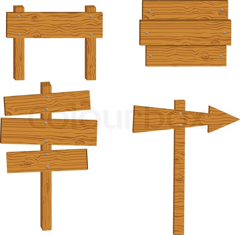 800x781 Set Of Wooden Sign Vector Stock Vector Colourbox