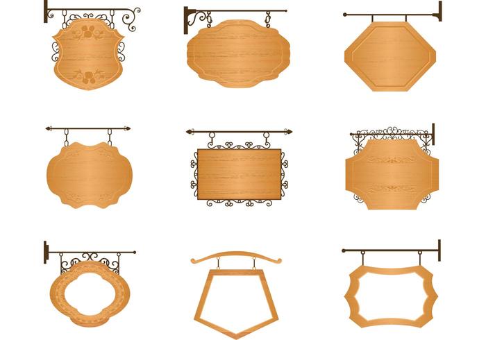 700x490 Wooden Sign Vector Pack