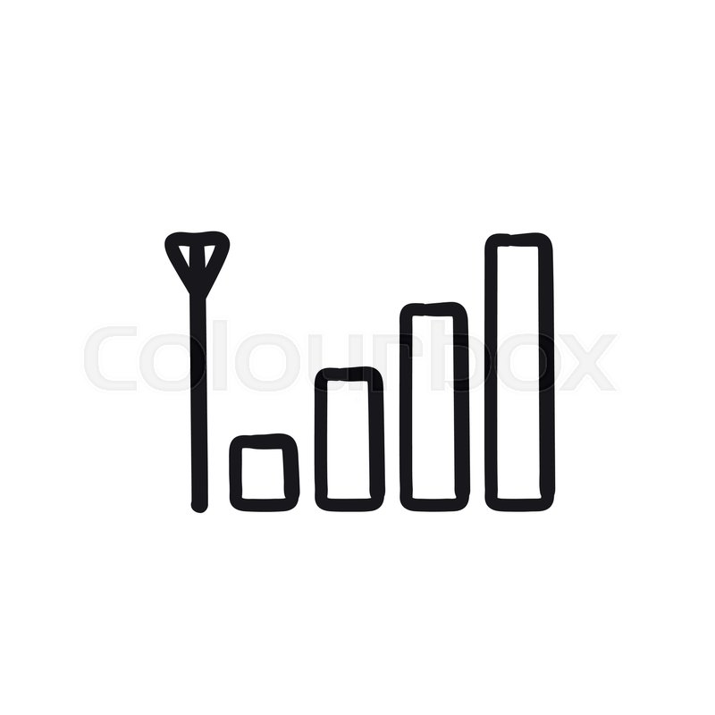 800x800 Mobile Phone Signal Sign Vector Sketch Icon Isolated On Background