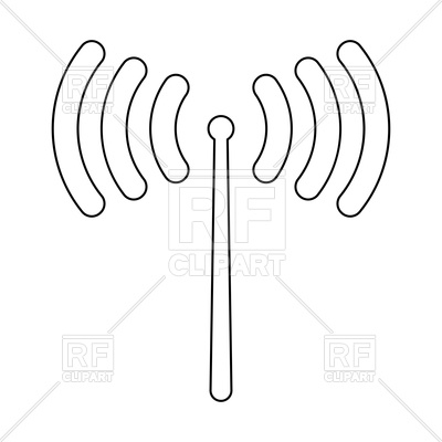 400x400 Radio Signal Black Color Icon Vector Image Vector Artwork Of