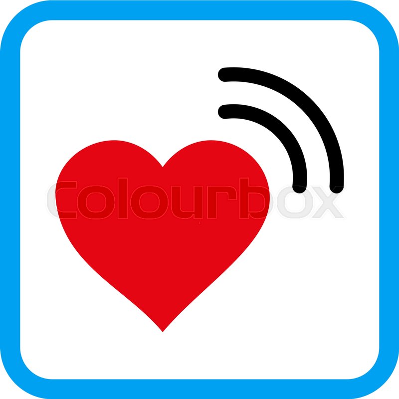 800x800 Heart Radio Signal Vector Icon. Image Style Is A Flat Pictogram