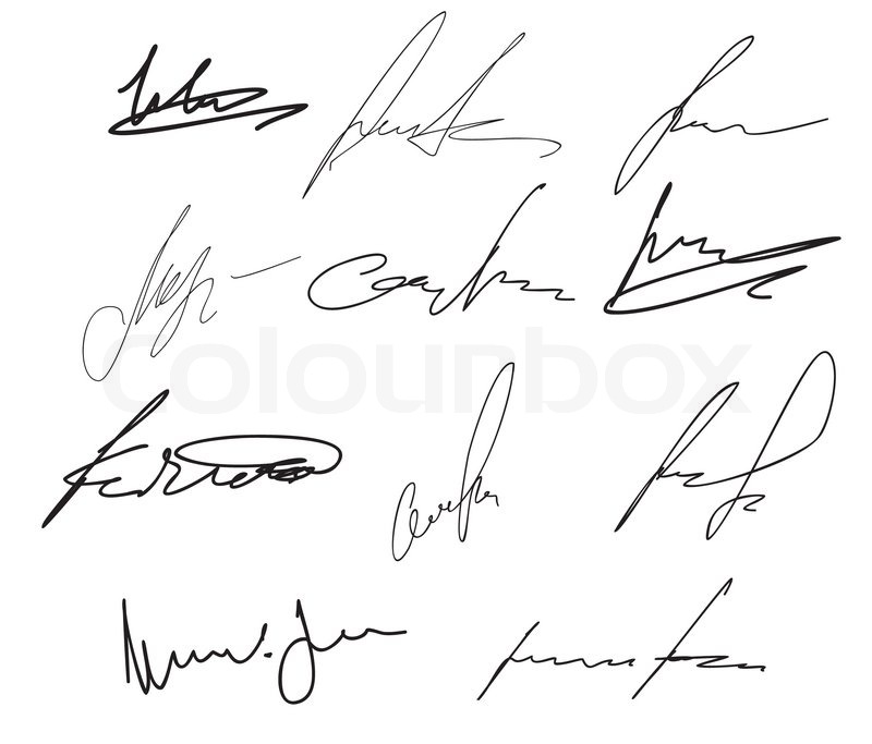 800x683 Hand Writing Personal Signatures Of Different People Stock