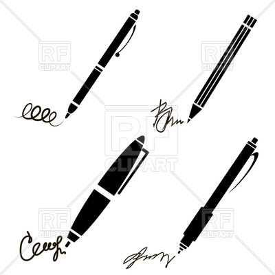 400x400 Signature, Pen, Pencil, Undersign, Underwrite Vector Image