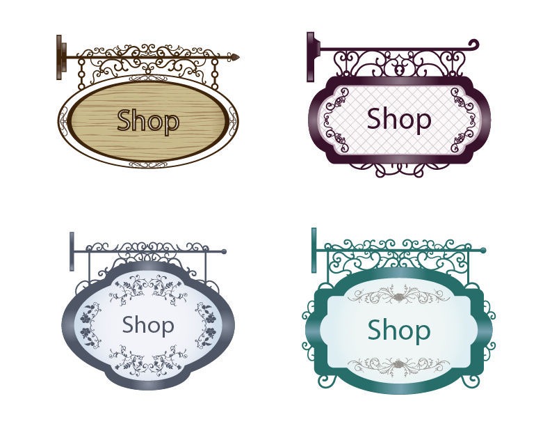 794x612 Vintage Signboard Vector Set 1 Free Vector Graphics All Free