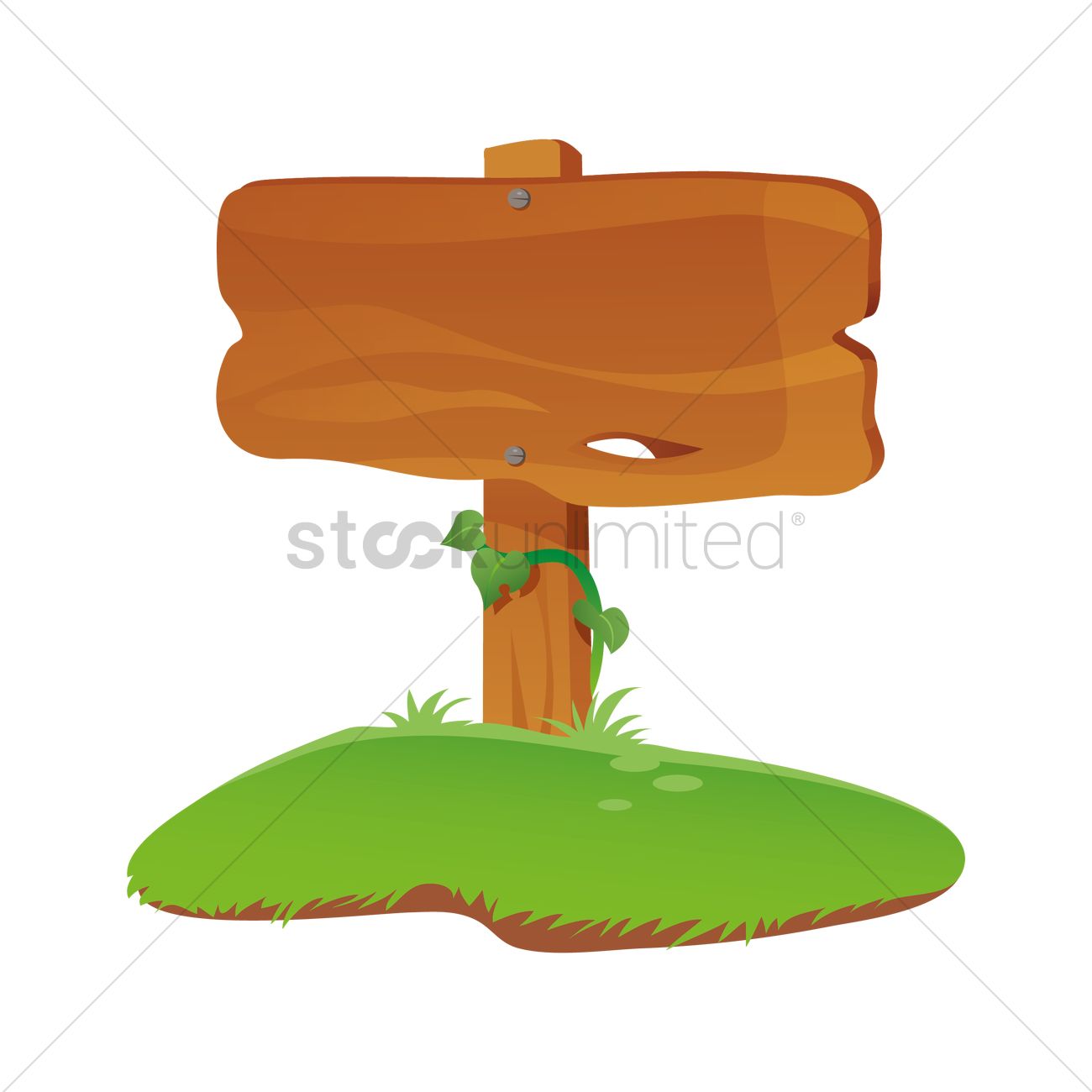1300x1300 Wooden Signboard Vector Image
