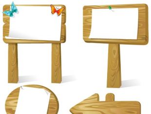 310x233 Different Wooden Signboard Vector Graphic Set Free Vectors Ui