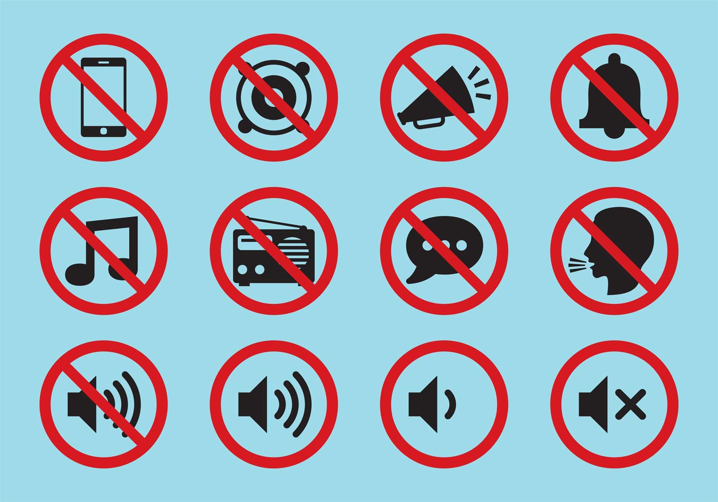 1400x980 Silence Free Vector Art