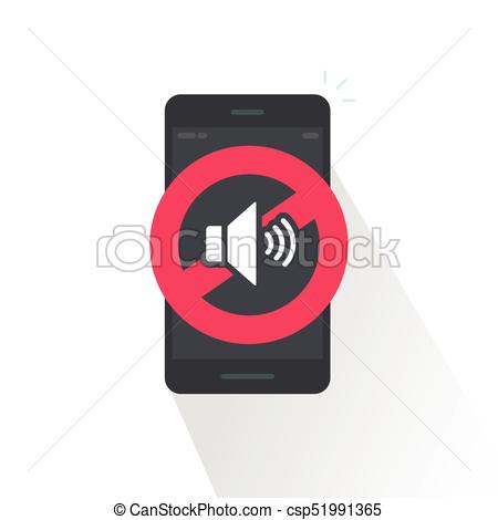 450x470 Silence Cell Phone Sign Vector Illustration Isolated On White