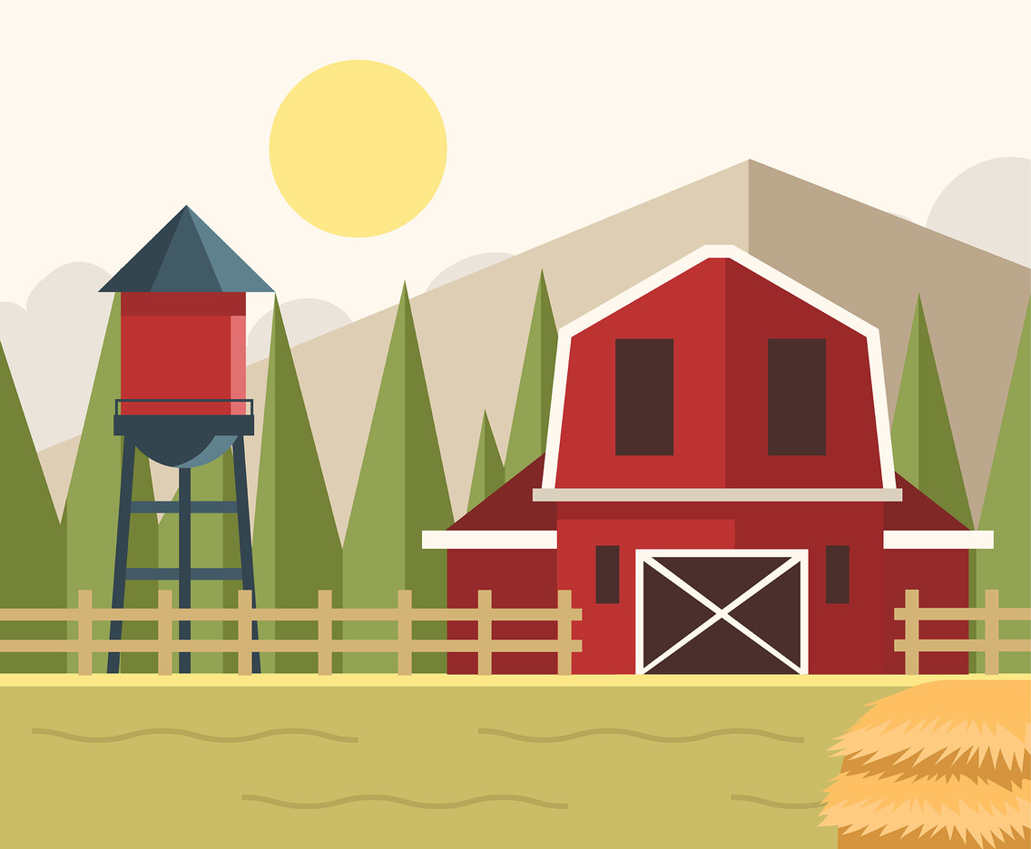 1136x936 Ranch With Silo Vector Vector Art Amp Graphics