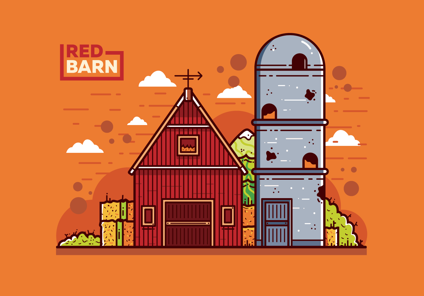 1400x980 Silos Free Vector Art