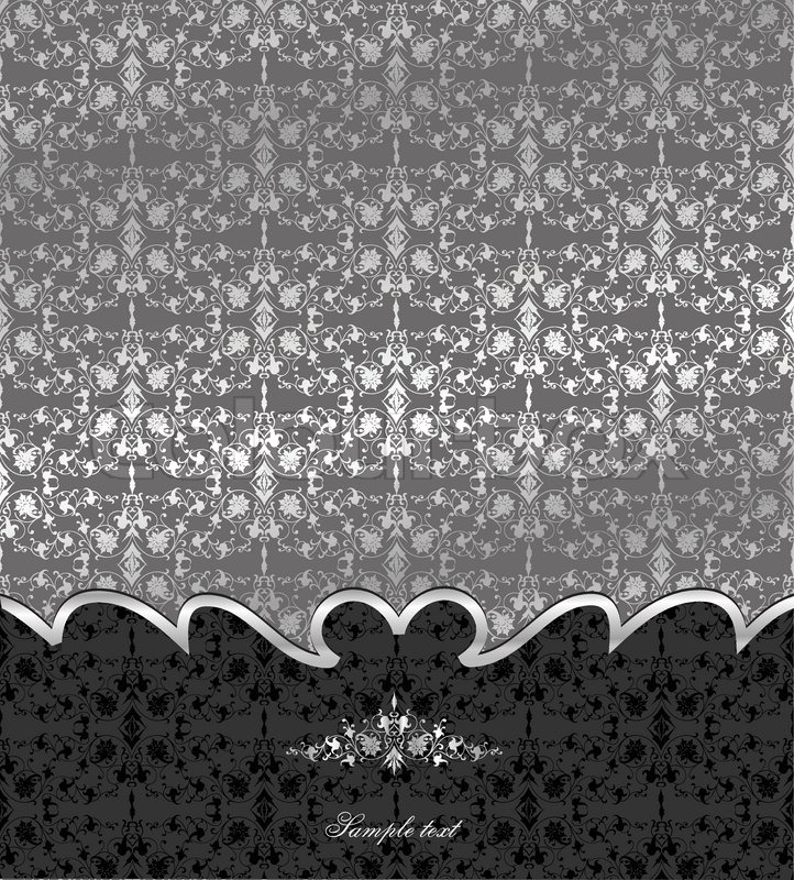 722x800 Floral Seamless Silver Background Vector Stock Vector Colourbox