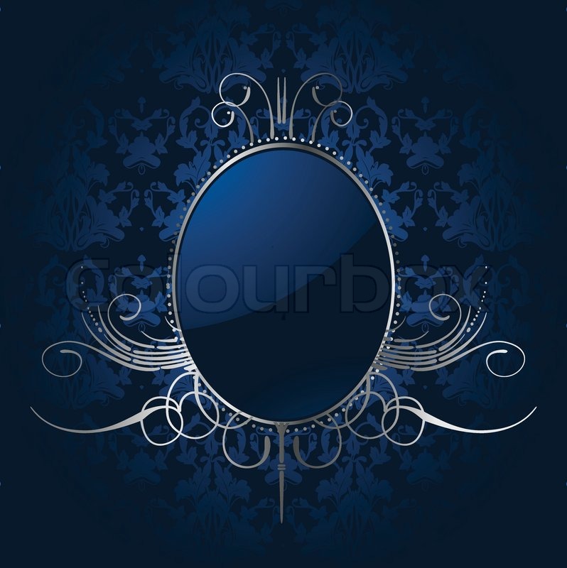 798x800 Royal Blue Background With Silver Frame Vector Stock Vector