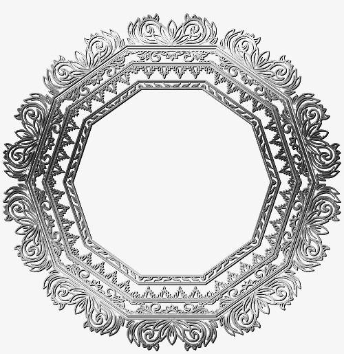500x515 Silver Frame Vector, Frame Vector, Carving, Border Png Material