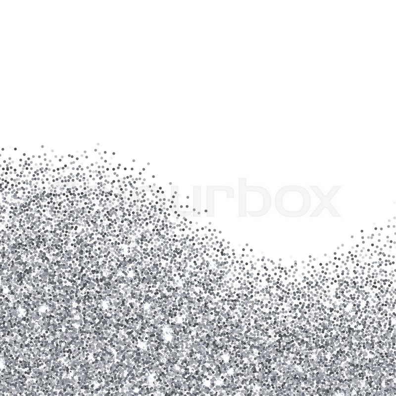 800x800 Silver Glitter Texture Border Over White Background. Abstract