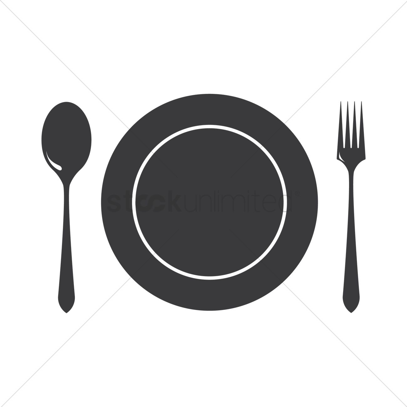 1300x1300 Dinner Plate With Cutlery Vector Image