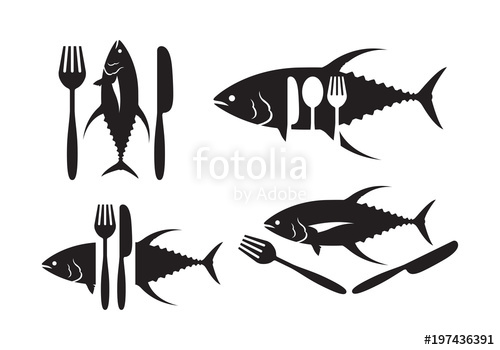 500x350 Graphic Tuna And Silverware, Vector Stock Image And Royalty Free