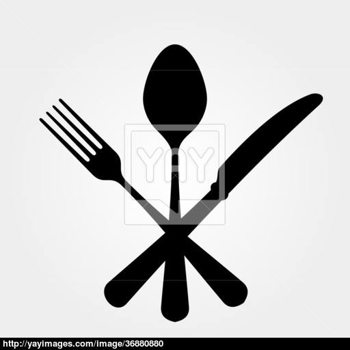 512x512 Black Cutlery Vector