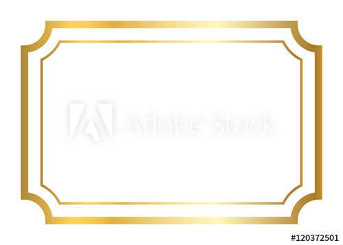 500x357 Gold Frame. Beautiful Simple Golden Design. Vintage Style