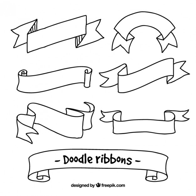626x626 Hand Drawn Simple Ribbons Vector Free Download