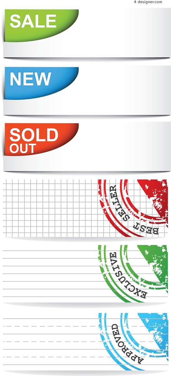 550x1204 4 Designer Color Simple Banner Vector Material