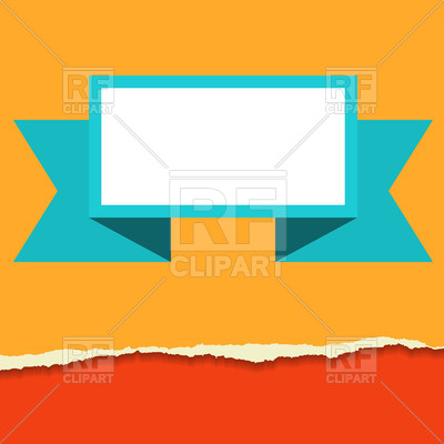 400x400 Flat Style Simple Banner On Torn Orange Paper Vector Image