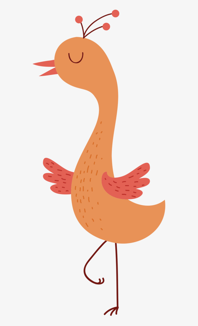 650x1066 Simple Hand Painted Color Cartoon Bird, Color Vector, Cartoon