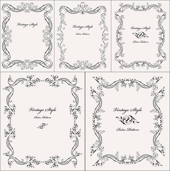 550x555 Simple Line Drawing Lace Border Vector [Eps]
