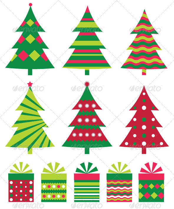 590x707 Christmas Trees Vector Collection. By Lattesmile Graphicriver