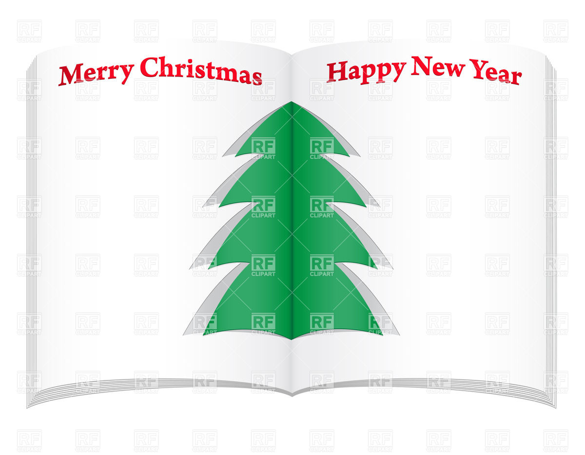 1200x933 Open Notebook With Simple Christmas Tree Vector Image Vector