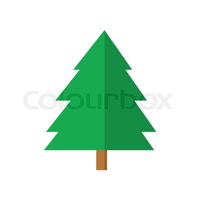 800x800 Simple Spruce Christmas Tree Vector Graphic Illustration Design