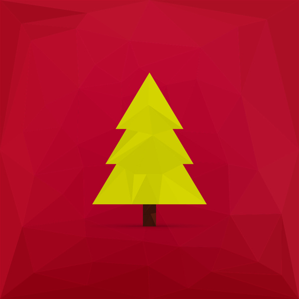 600x600 Simple Christmas Tree Free Vector In Adobe Illustrator Ai ( .ai