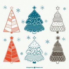 236x236 Cartoon Christmas Trees Vector. Collection Of Vector Cartoon