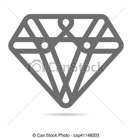 450x470 Diamond Icon. Vector Illustration. Simple Diamond Icon In Flat