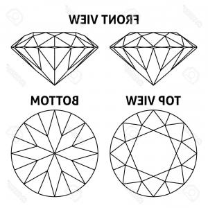 300x300 Stock Illustration Diamond Vector Silhouette Simple Outline Image