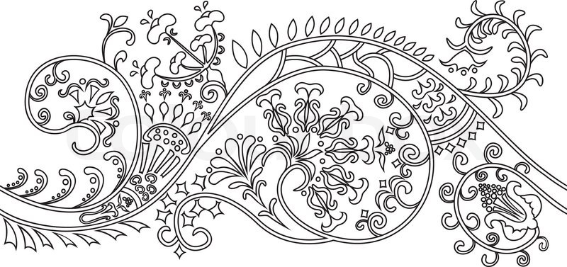 800x377 Filigree Flower Border. Can Be Connected Simple Moving To The Left