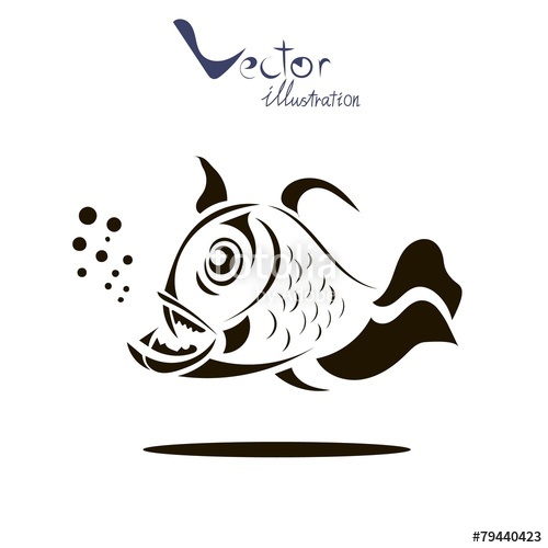 500x500 Simple Fish. Vector Illustration. Stock Image And Royalty Free