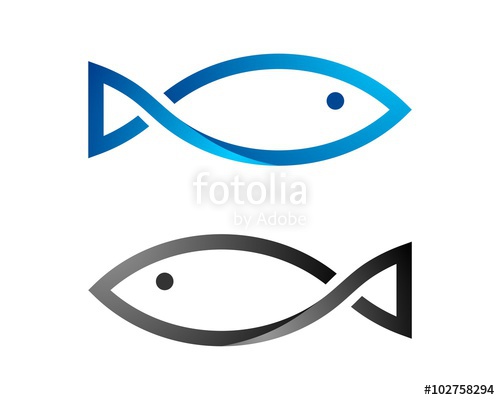 500x400 Simple Line Fish Logo Template Stock Image And Royalty Free