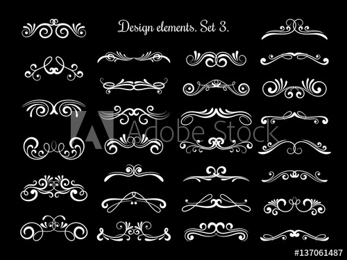 500x375 Ornate Calligraphy Vector Swirls. Romantic Simple Swirled Flourish
