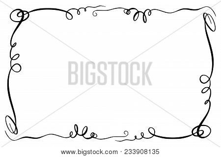 450x319 Simple Doodle, Scribble Border, Sketch Rectangular Flourish Vector