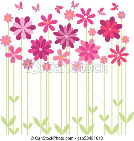 448x470 Simple Flower Decoration Vector Illustration.