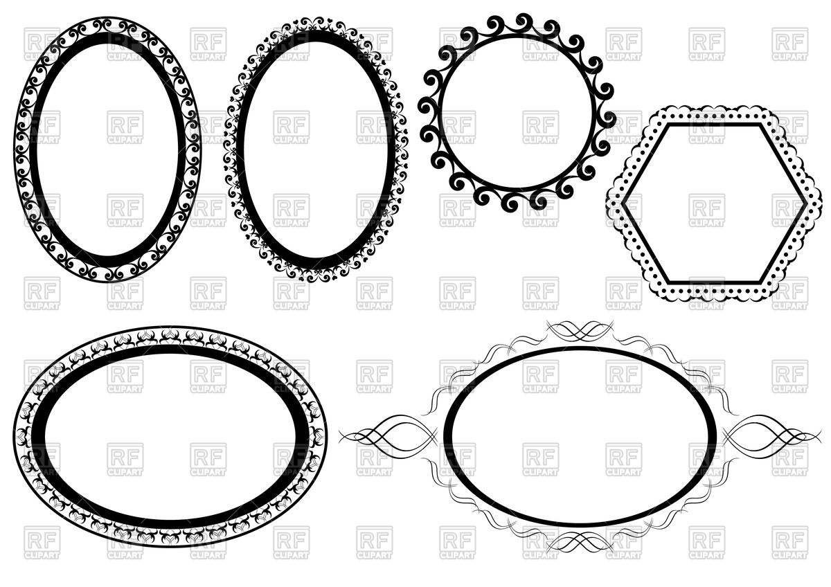 1200x848 Simple Elegant Oval And Hexagonal Frames Vector Image Vector