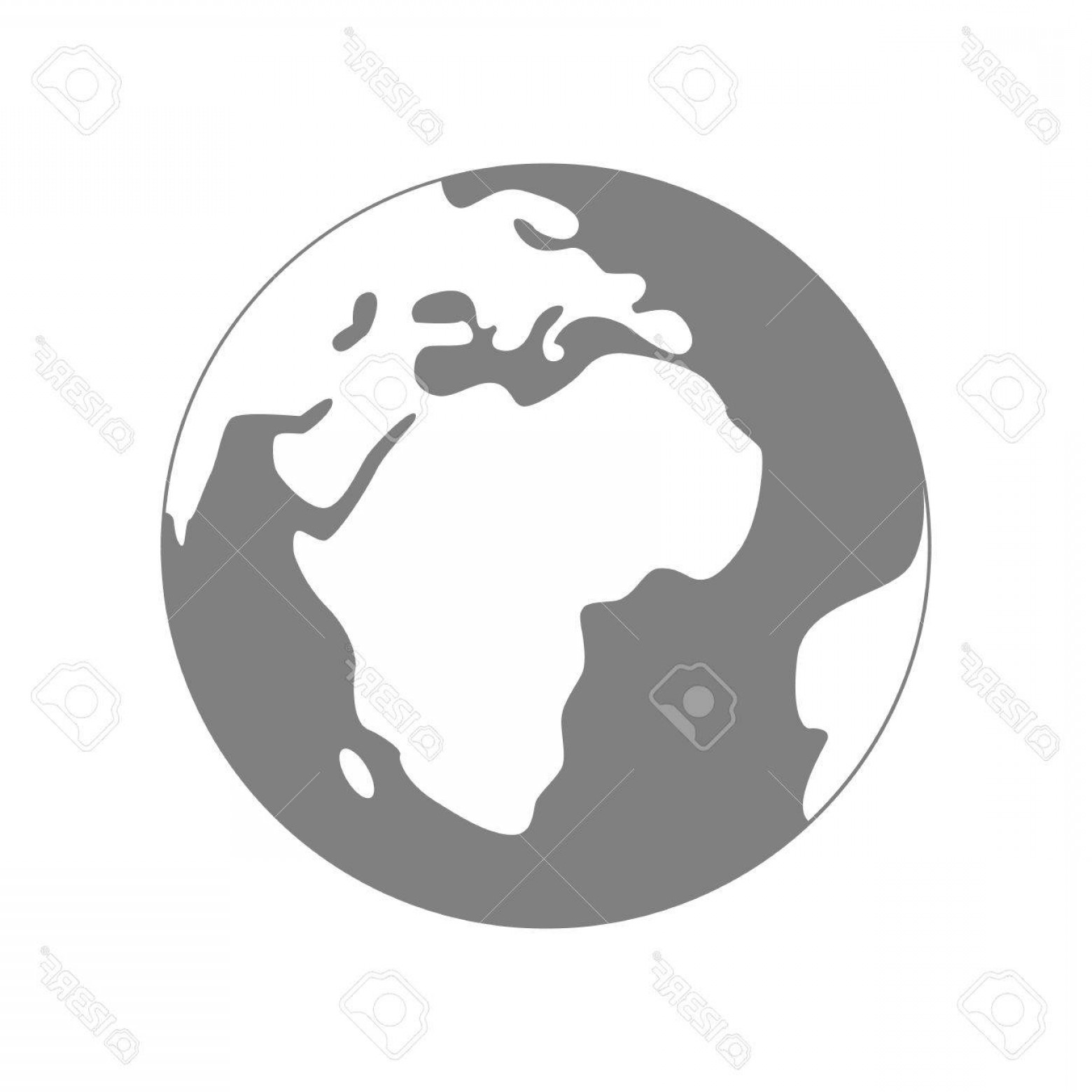 1560x1560 Photostock Vector Isolated Planet Earth On White Background Simple