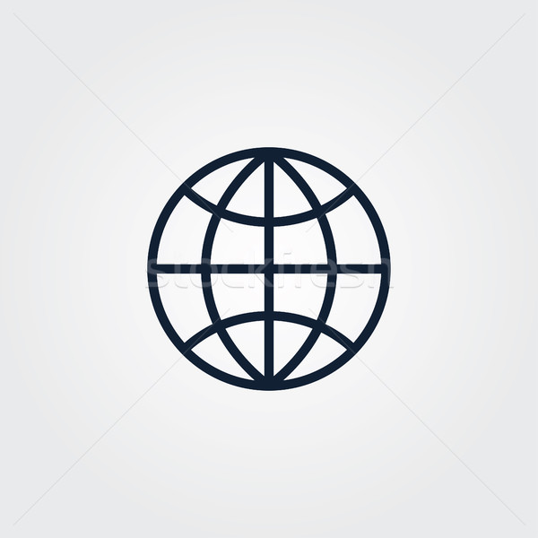 600x600 Simple Globe Icon Vector Illustration Sign Vector Illustration