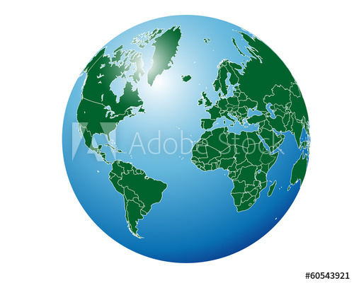500x400 Simple Globe World Map