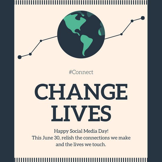 550x550 Blue And Green Simple Globe Vector Social Media Day Social Media