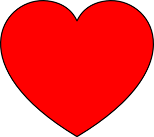 300x267 Simple Heart Red Filled Clip Art